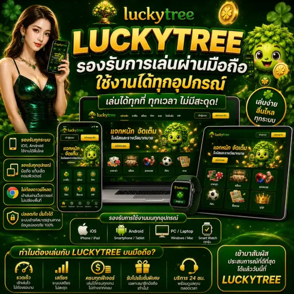 LUCKYTREE รองรับการเล่นผ่านมือถืออย่างไร ใช้งานได้ทุกอุปกรณ์